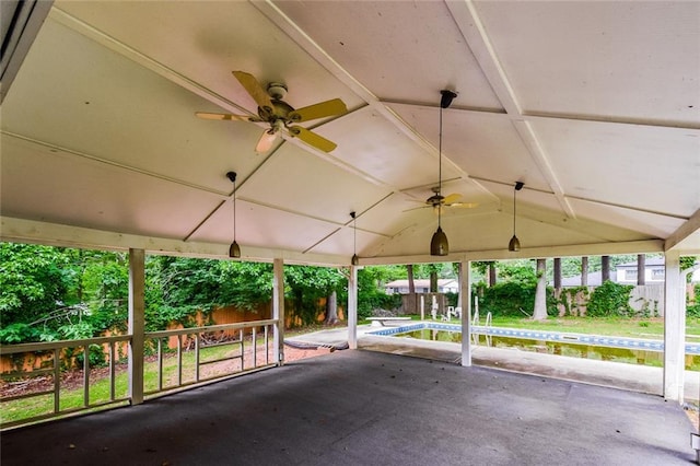 view of patio / terrace with ceiling fan