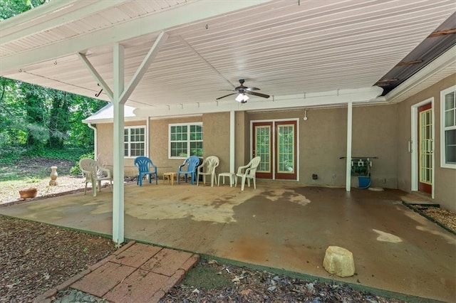 view of patio / terrace with ceiling fan