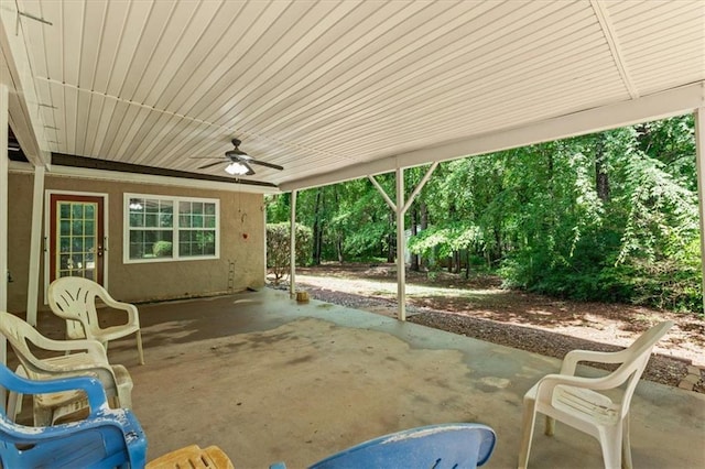 view of patio / terrace with ceiling fan