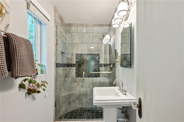 bathroom with walk in shower