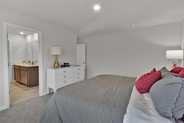 2766 Aralynn Way, College Park, GA 30337 - bedroom featuring light colored carpet, recessed lighting, baseboards, and ensuite bathroom