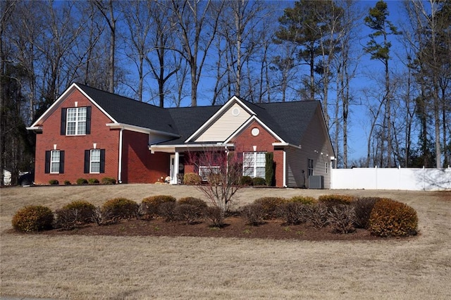 view of front of property featuring cooling unit