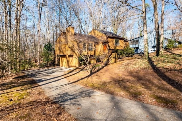 view of front of house with a garage