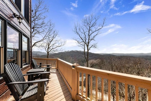 deck with a view of trees