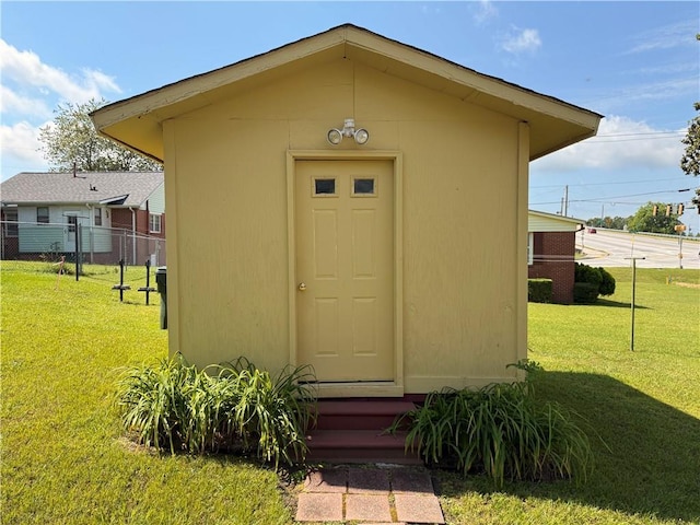 view of shed