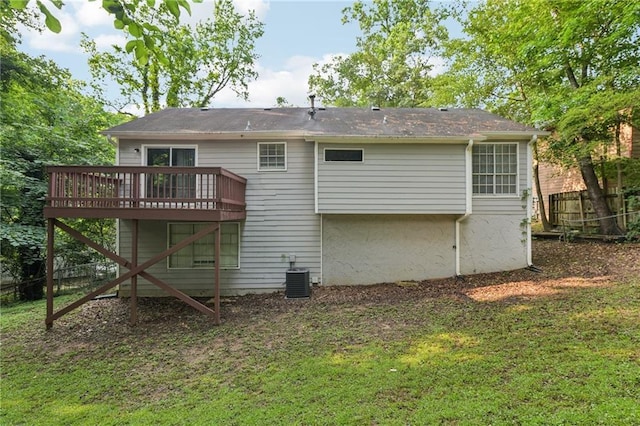 2920 Cushing Ct, Jonesboro, GA 30236 - back of house with a deck and central AC unit