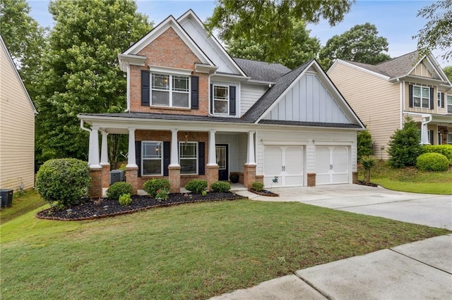 4266 Suwanee Brook Ct, Buford, GA 30518 - craftsman inspired home featuring board and batten siding, driveway, an attached garage, and brick siding
