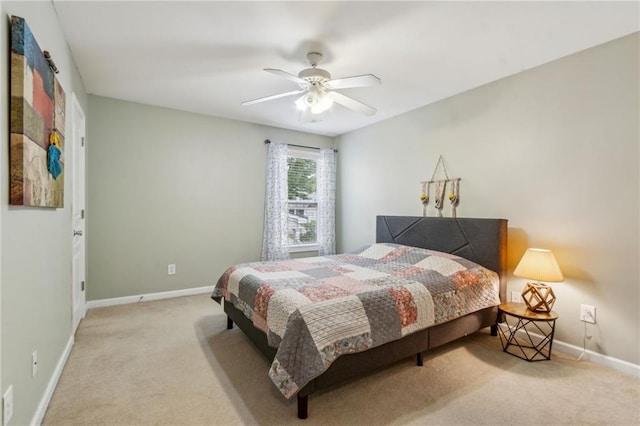 4266 Suwanee Brook Ct, Buford, GA 30518 - bedroom with light colored carpet, baseboards, and ceiling fan