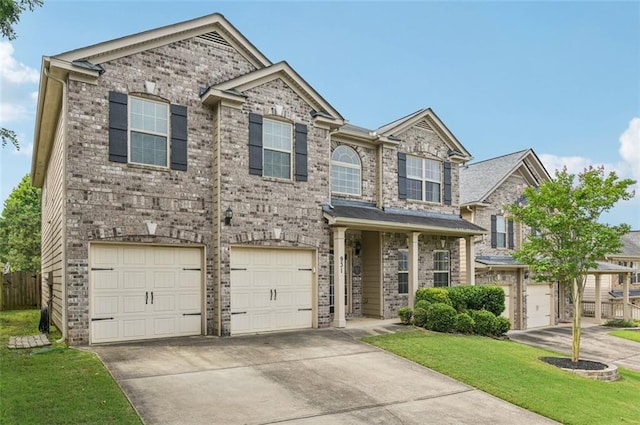 931 Sublime Trl, Canton, GA 30114 - traditional home with concrete driveway, a garage, and brick siding