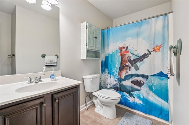 931 Sublime Trl, Canton, GA 30114 - full bathroom featuring vanity, tile patterned floors, and curtained shower
