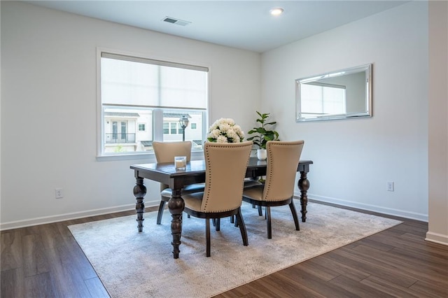 3518 Mount Blue Ave, Tucker, GA 30084 - dining room with healthy amount of natural light, dark wood-style floors, baseboards, and recessed lighting