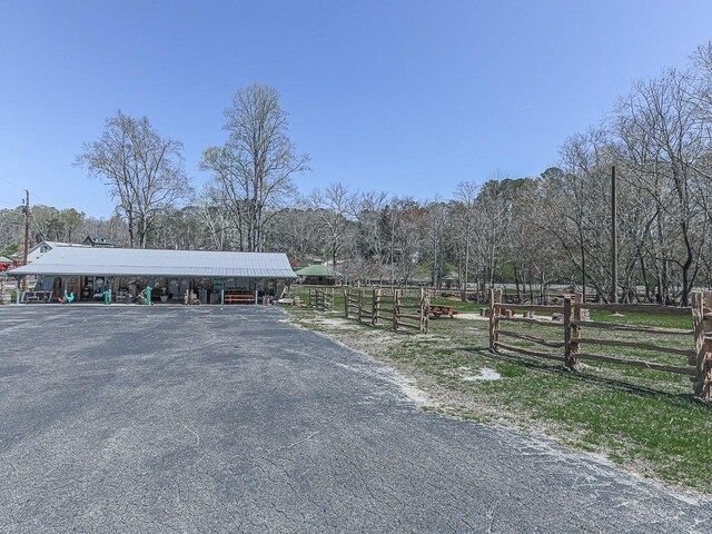 exterior space with a rural view