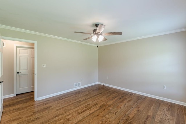 7928 S Giles Rd, Douglasville, GA 30135 - unfurnished room with a ceiling fan, baseboards, crown molding, and wood finished floors