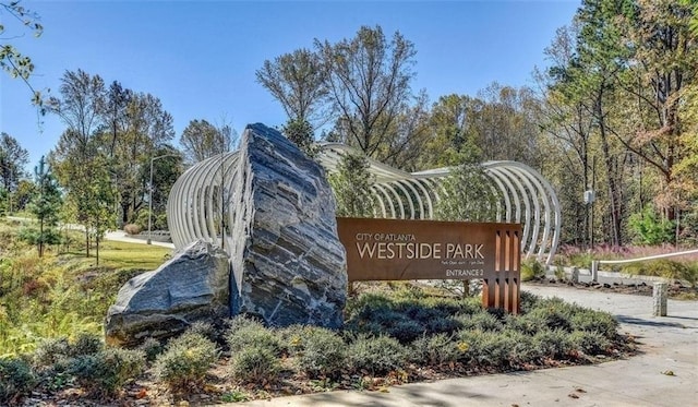 view of community sign