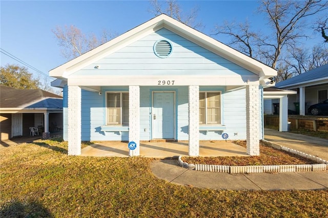 bungalow with covered porch