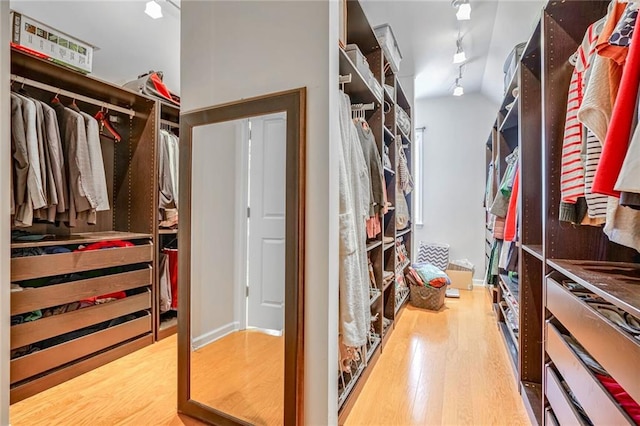 walk in closet featuring hardwood / wood-style flooring