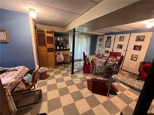 2323 Valleyside Dr, Decatur, GA 30032 - living room with light floors and a paneled ceiling