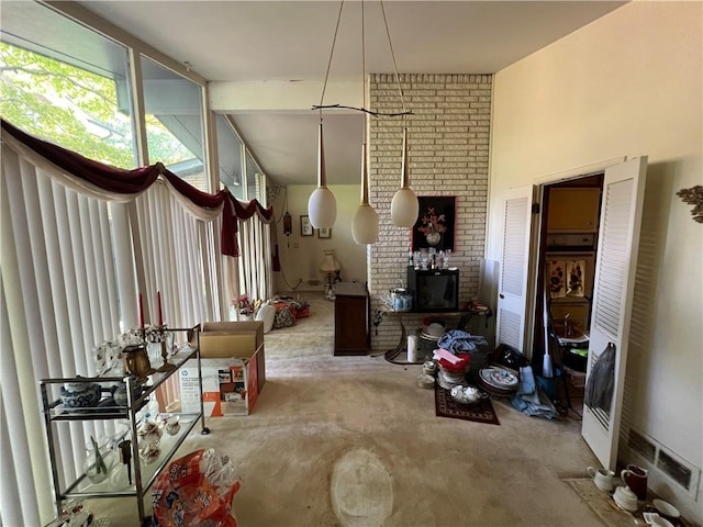 2323 Valleyside Dr, Decatur, GA 30032 - carpeted dining space featuring lofted ceiling