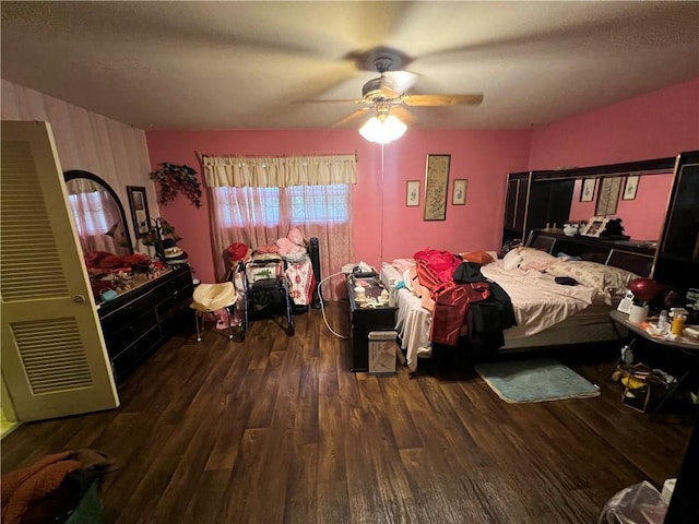 2323 Valleyside Dr, Decatur, GA 30032 - bedroom featuring dark wood-style floors and ceiling fan