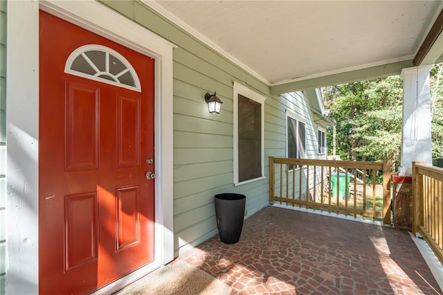 property entrance with a porch