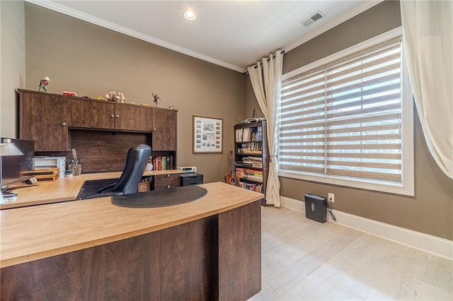 office featuring ornamental molding