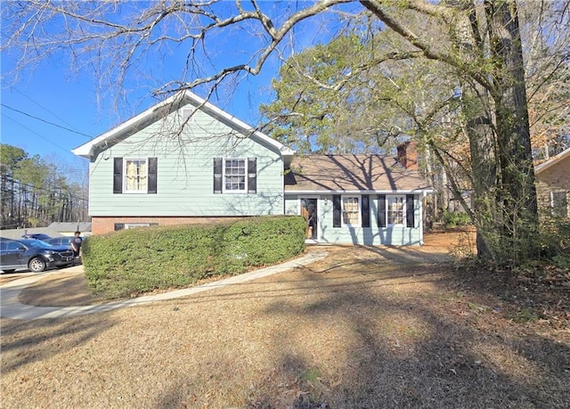 view of split level home