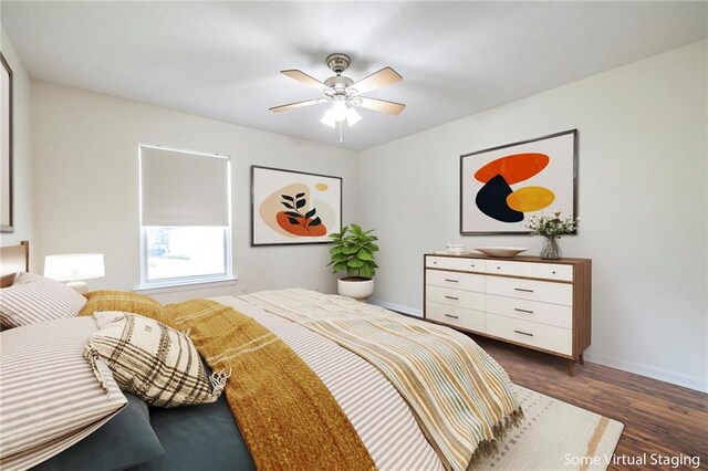 1150 Collier Rd NW Unit G8, Atlanta, GA 30318 - bedroom featuring dark wood-type flooring and ceiling fan