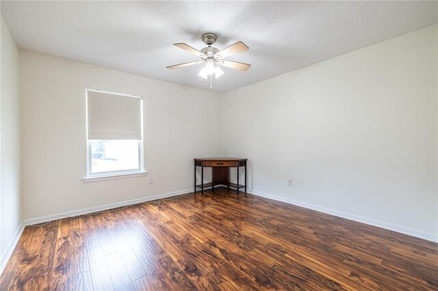 1150 Collier Rd NW Unit G8, Atlanta, GA 30318 - unfurnished room featuring dark wood-style floors and ceiling fan
