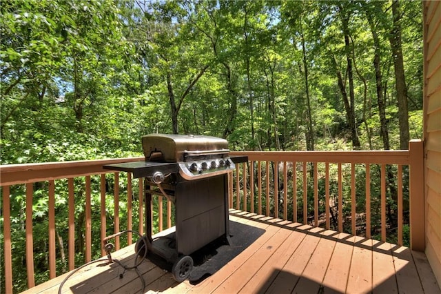 276 Pine Ridge Rd, Ellijay, GA 30536 - deck featuring grilling area and a view of trees