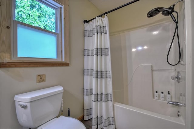 276 Pine Ridge Rd, Ellijay, GA 30536 - full bathroom featuring shower / bath combination with curtain and toilet