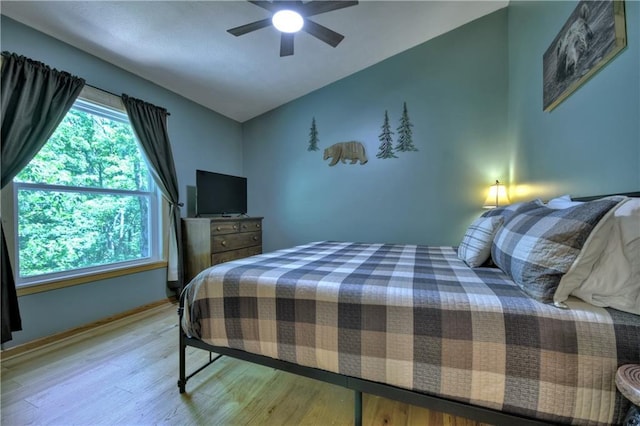 276 Pine Ridge Rd, Ellijay, GA 30536 - bedroom featuring wood finished floors and a ceiling fan