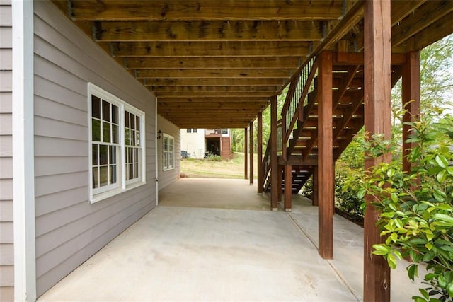 view of patio / terrace with stairs
