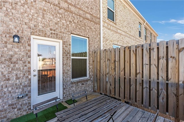 wooden terrace with fence