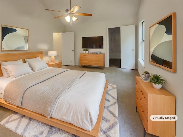 320 Rebecca Lake Way, Fairburn, GA 30213 - bedroom with vaulted ceiling and carpet
