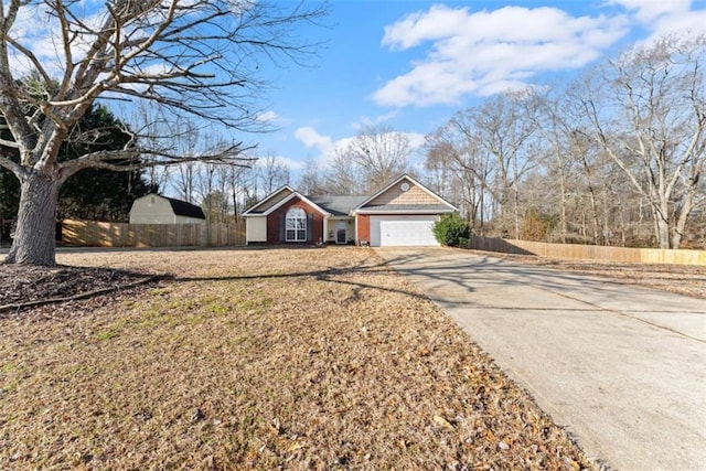 view of front of house with a garage