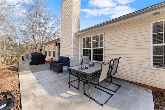 view of patio / terrace with a grill