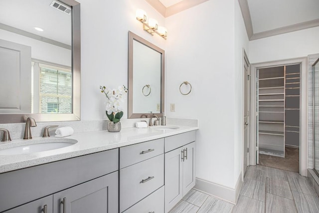 1216 Virginia Ct NE Unit 8, Atlanta, GA 30306 - bathroom with double vanity and a shower with door