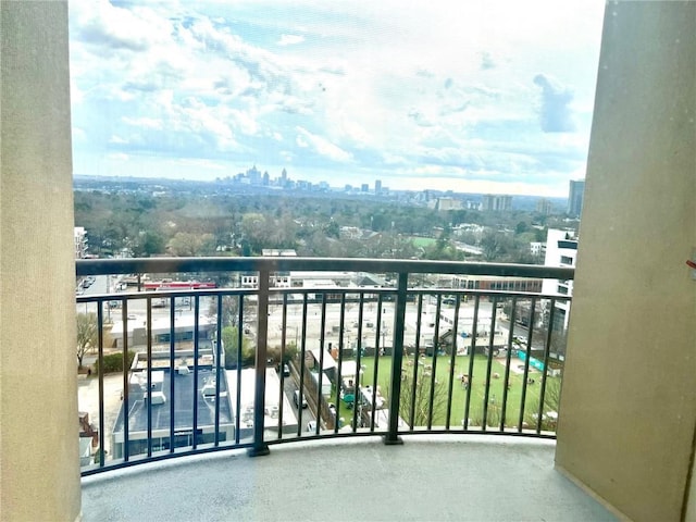 balcony with a view of city