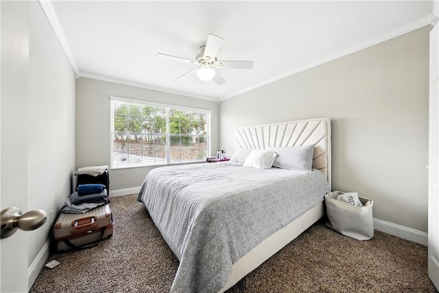 6980 Roswell Rd # A8, Atlanta, GA 30328 - carpeted bedroom featuring crown molding, baseboards, and ceiling fan