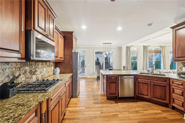 interior space with carpet and crown molding