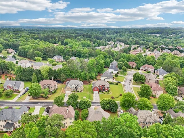 aerial perspective of suburban area featuring a forest