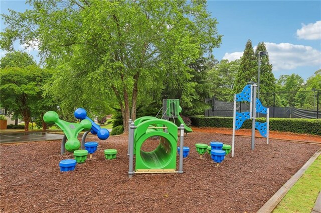 community play area with fence