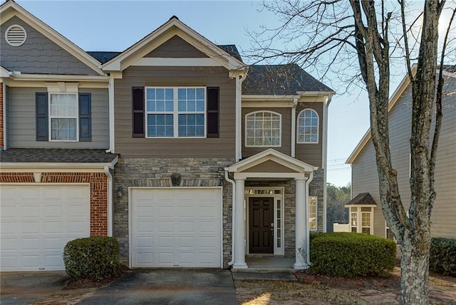 view of front of house with a garage