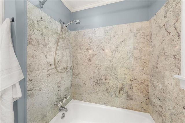 2272 Desmond Dr, Decatur, GA 30033 - bathroom featuring crown molding and shower / washtub combination