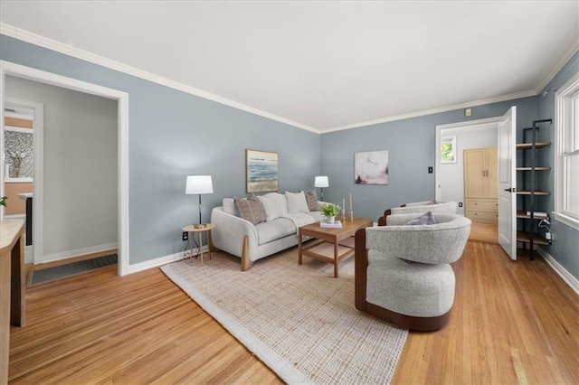 2272 Desmond Dr, Decatur, GA 30033 - living room with light wood-style floors, baseboards, and ornamental molding