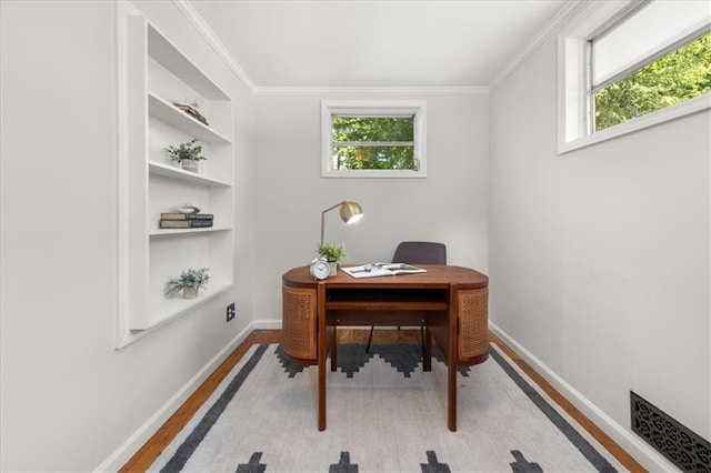 2272 Desmond Dr, Decatur, GA 30033 - office space featuring built in features, plenty of natural light, baseboards, wood finished floors, and ornamental molding