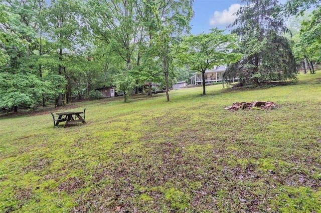 view of grassy yard
