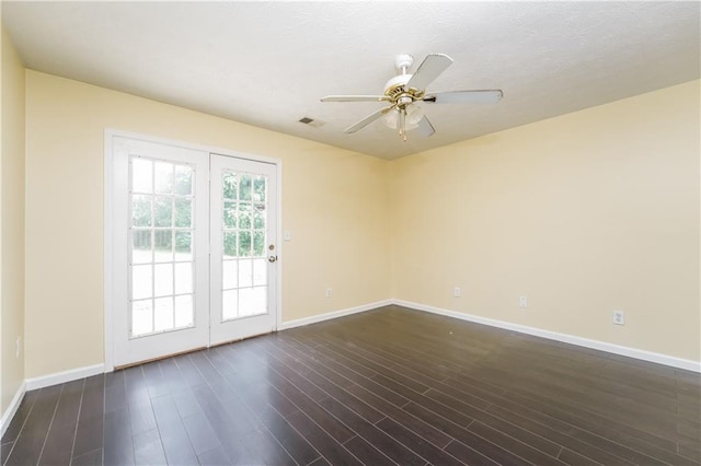 5867 Trent Walk Dr, Lithonia, GA 30038 - unfurnished room with ceiling fan, baseboards, and dark wood-type flooring