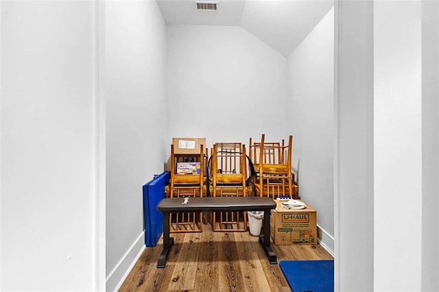 1505 Willis Rd, Barnesville, GA 30204 - living area featuring wood finished floors and lofted ceiling