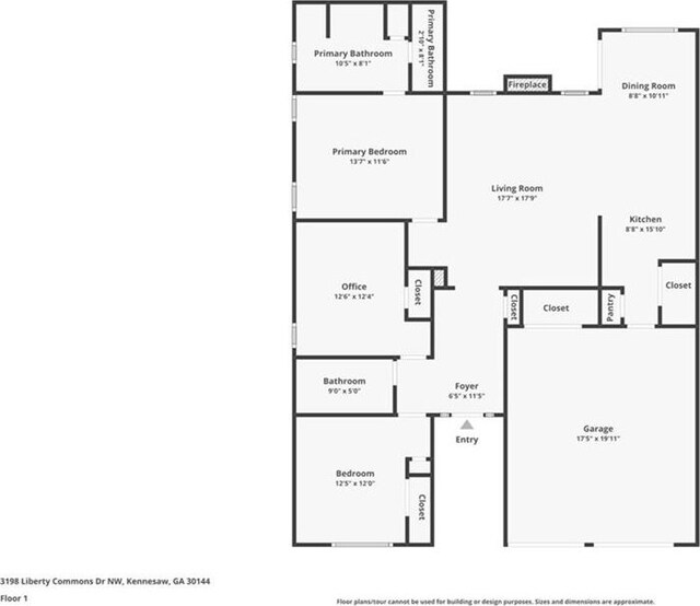 3198 Liberty Commons Dr, Kennesaw, GA 30144 - view of floor plan / room layout